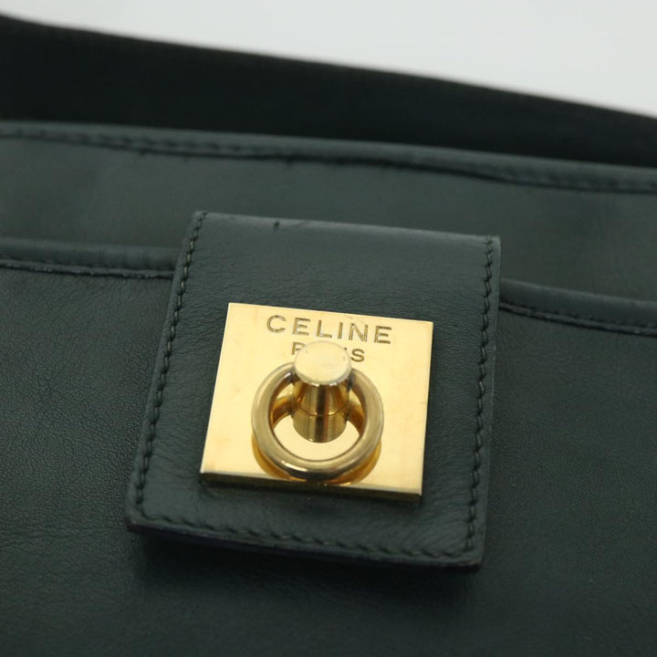Celine Shoulder Bag Leather Green  ar10370B