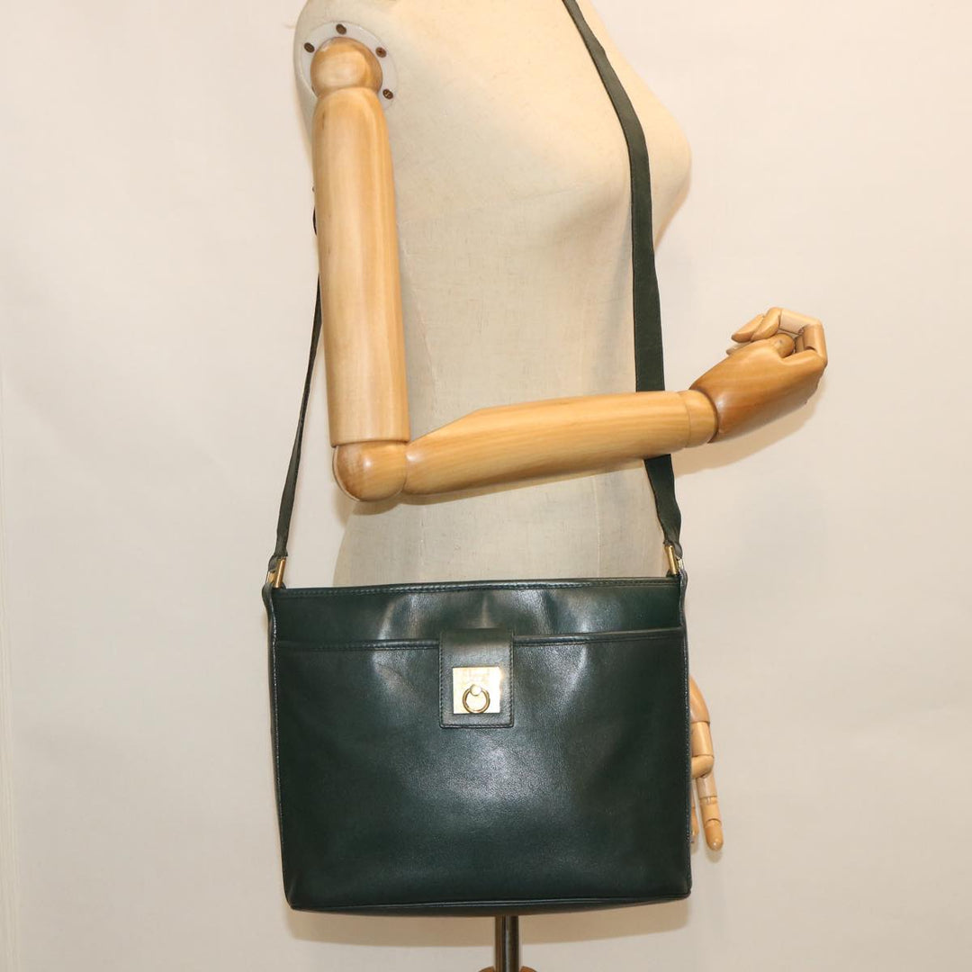 Celine Shoulder Bag Leather Green  ar10370B