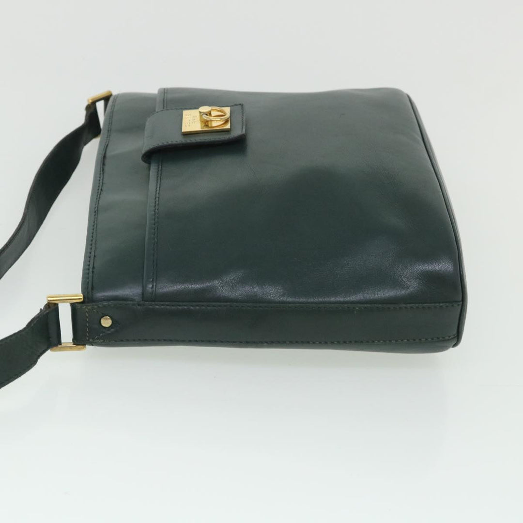 Celine Shoulder Bag Leather Green  ar10370B