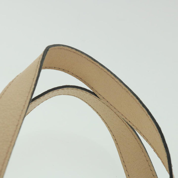 Celine Hand Bag Leather 2way Beige  ar10402