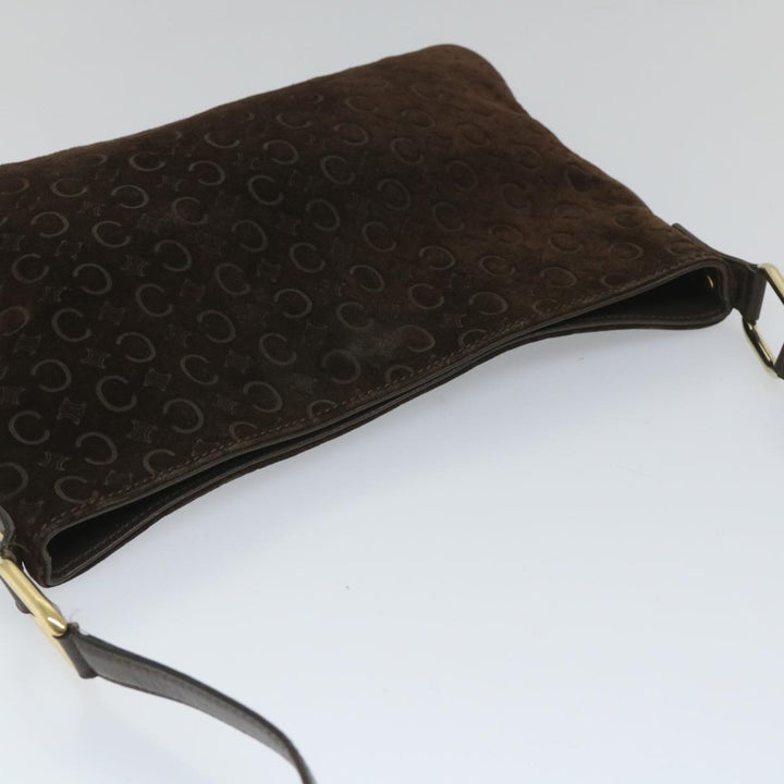 Celine C Macadam Canvas Shoulder Bag Brown Auth ar10416