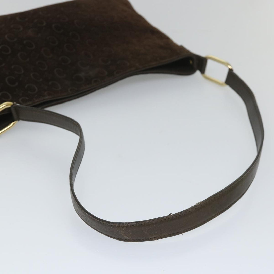 Celine C Macadam Canvas Shoulder Bag Brown Auth ar10416