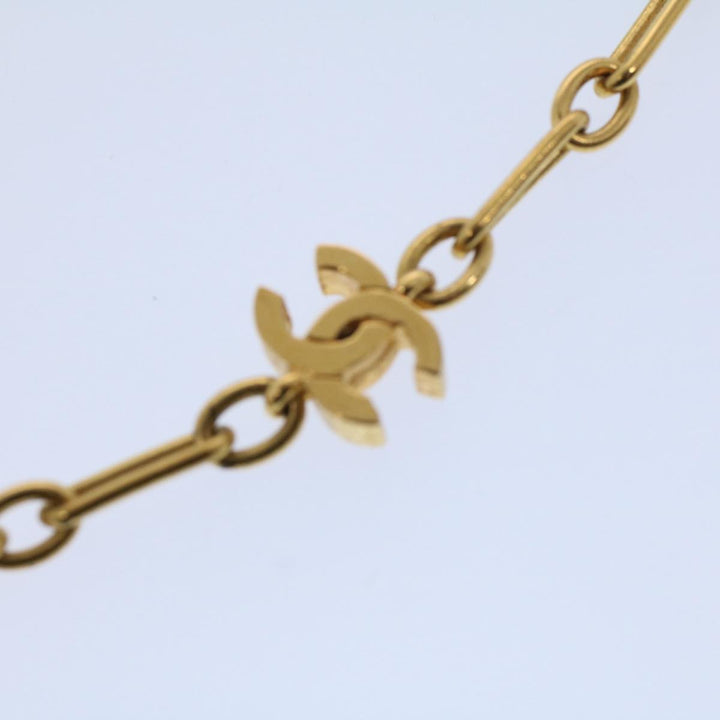 Top Quality Chanel COCO Mark Necklace Gold Tone CC Auth ar10556B