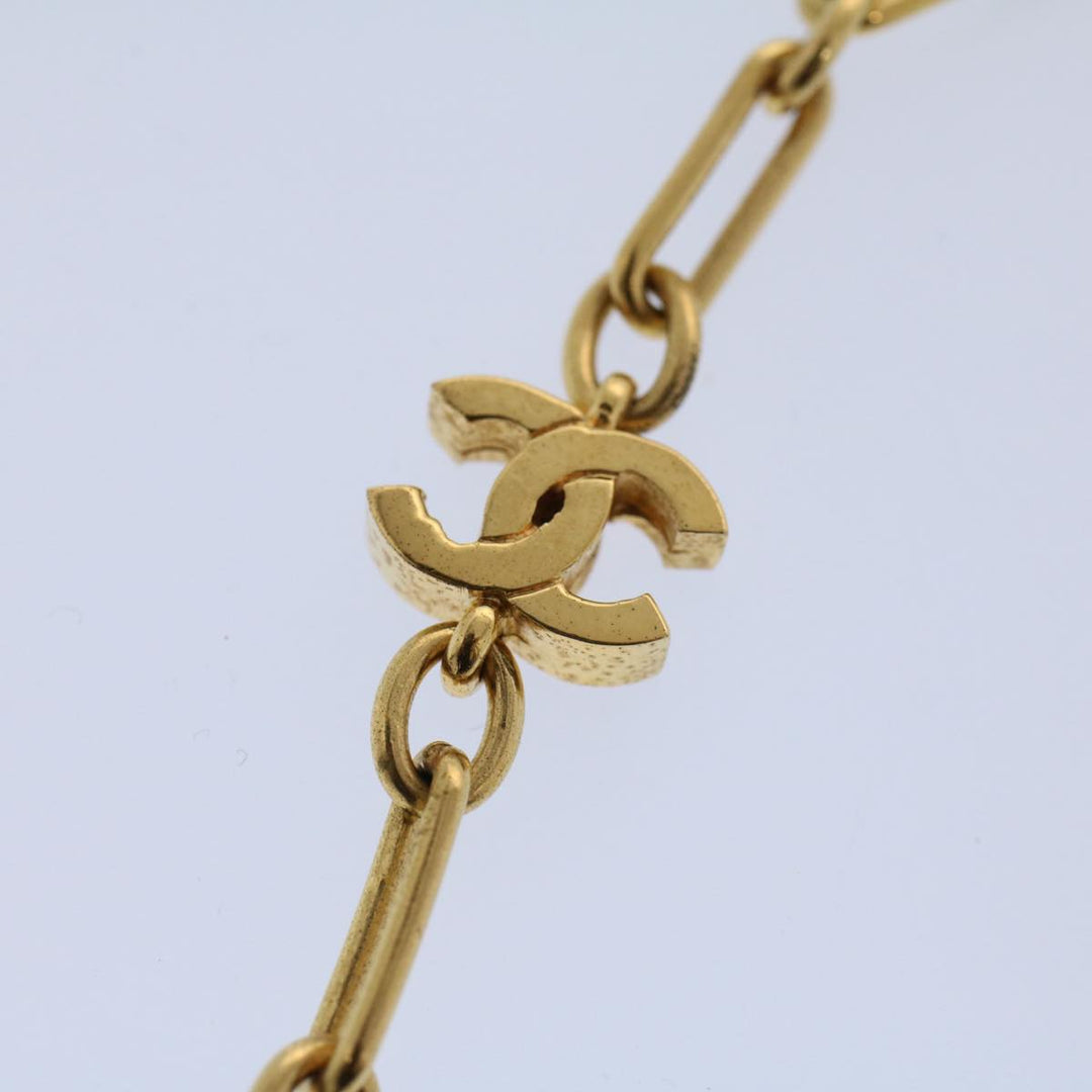 Top Quality Chanel COCO Mark Necklace Gold Tone CC Auth ar10556B