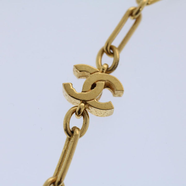 Top Quality Chanel COCO Mark Necklace Gold Tone CC Auth ar10556B