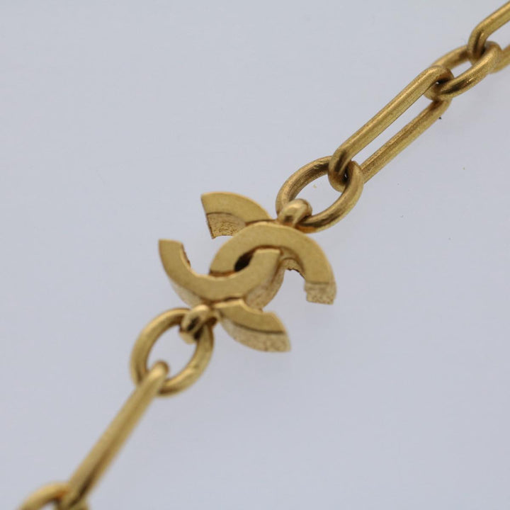 Top Quality Chanel COCO Mark Necklace Gold Tone CC Auth ar10556B
