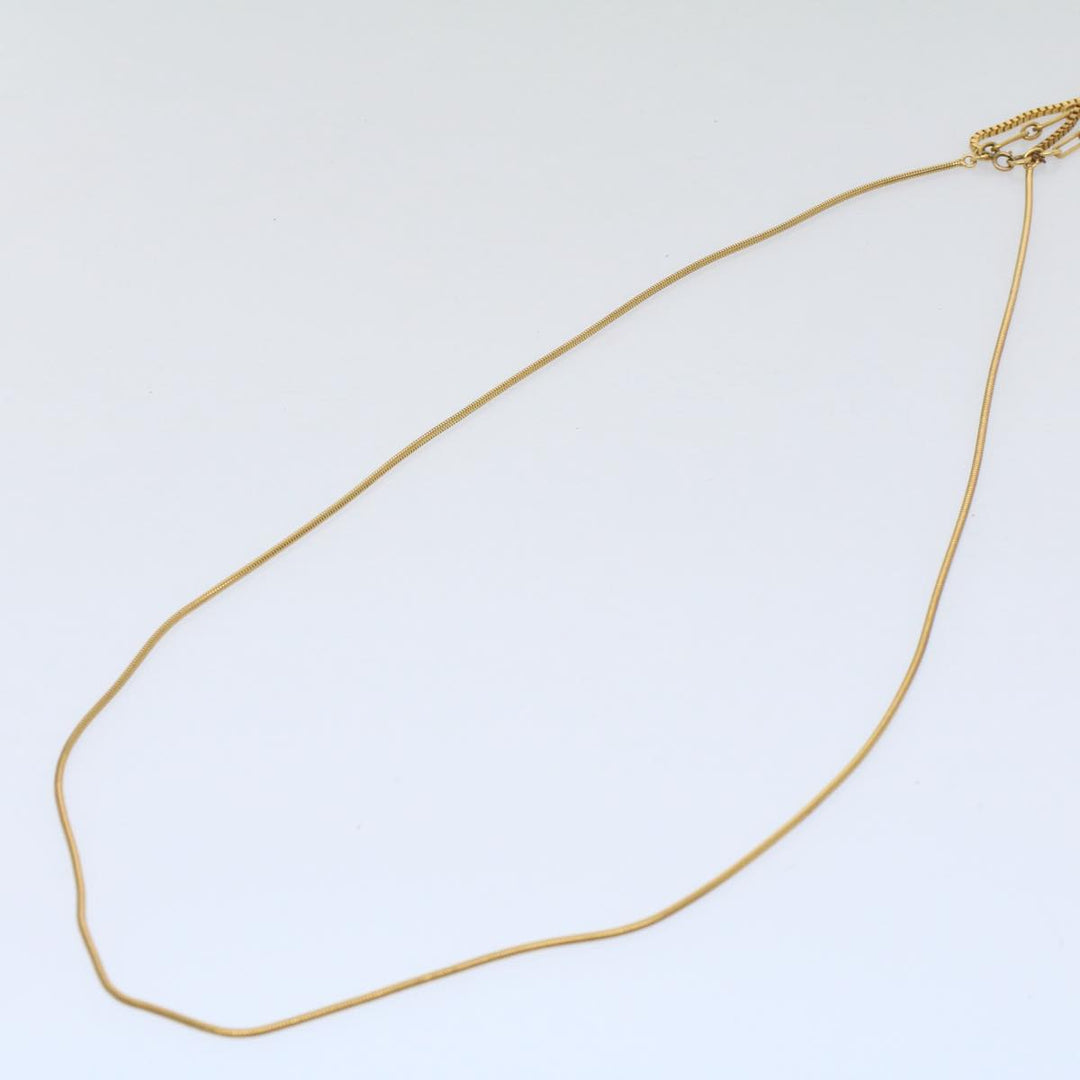 Top Quality Chanel COCO Mark Necklace Gold Tone CC Auth ar10556B