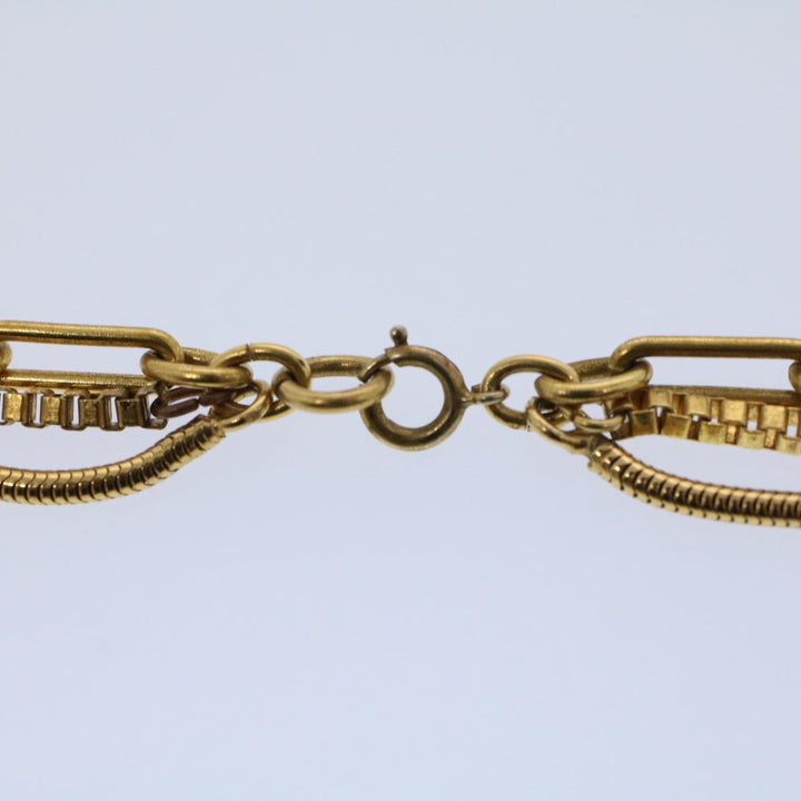 Top Quality Chanel COCO Mark Necklace Gold Tone CC Auth ar10556B