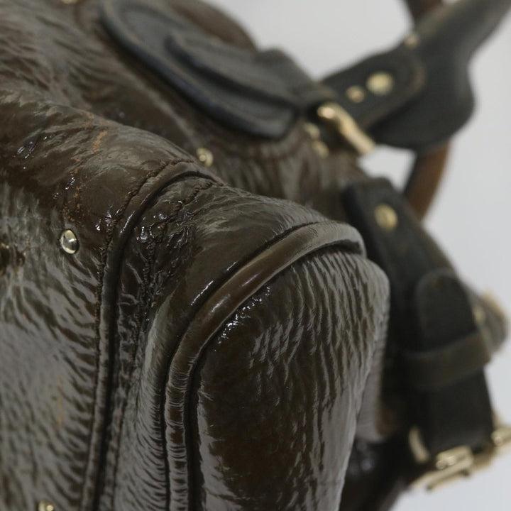 Chloe Paddington Hand Bag Patent leather Brown ar10675