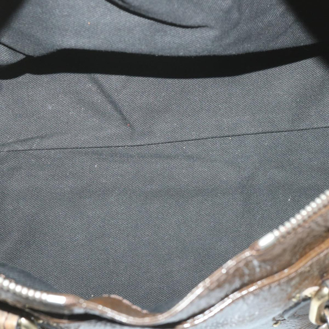 Chloe Paddington Hand Bag Patent leather Brown ar10675