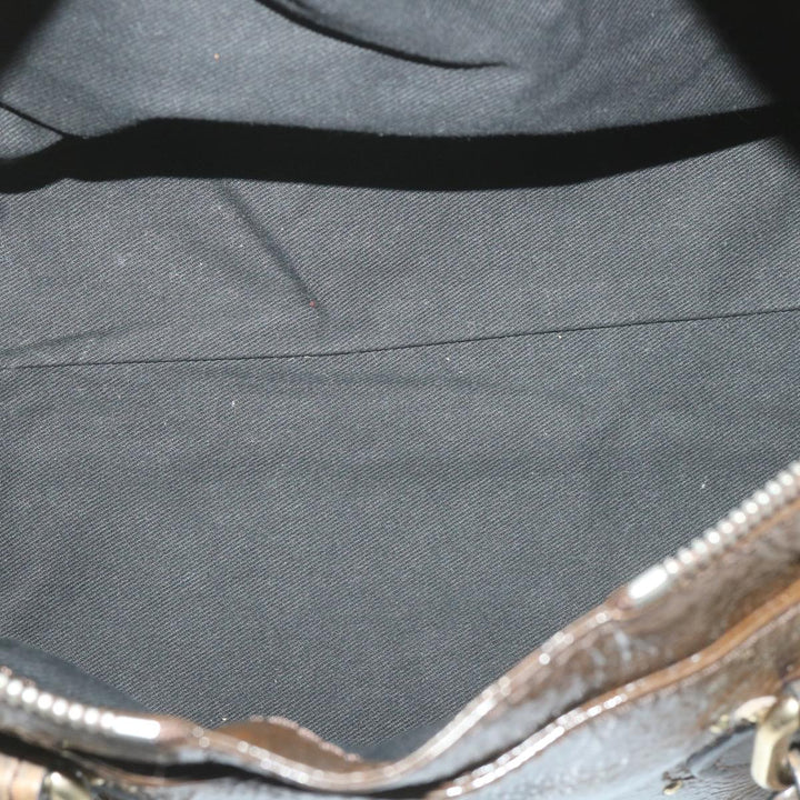 Chloe Paddington Hand Bag Patent leather Brown ar10675