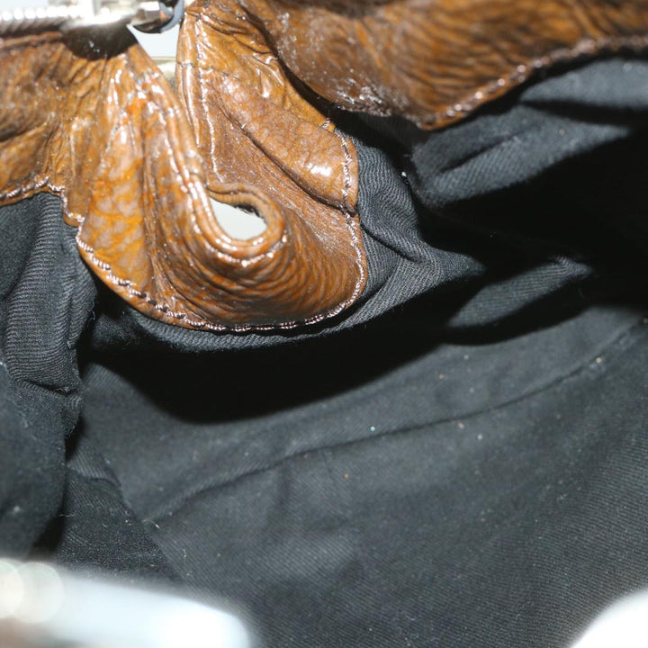 Chloe Paddington Hand Bag Patent leather Brown ar10675