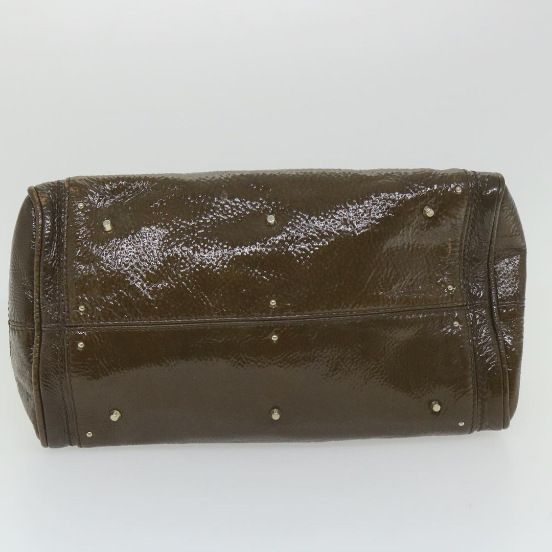 Chloe Paddington Hand Bag Patent leather Brown ar10675