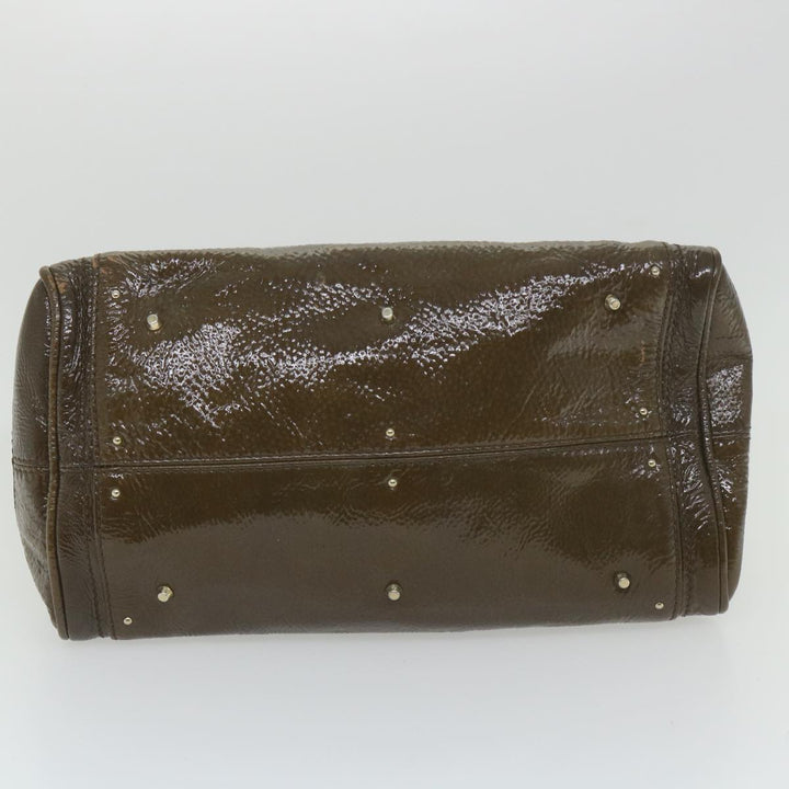 Chloe Paddington Hand Bag Patent leather Brown ar10675