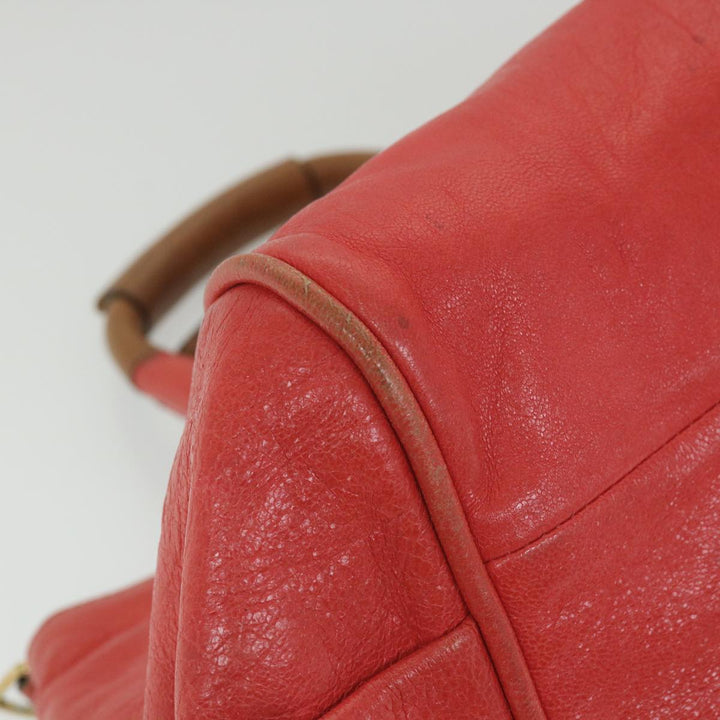 Chloe Etel Hand Bag Leather 2way Red 01 12 50 65 ar10713