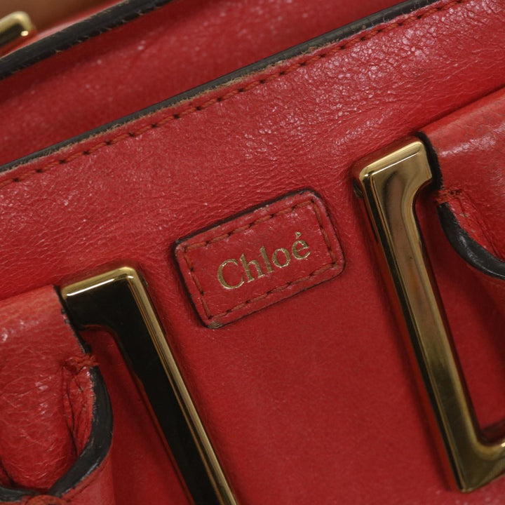 Chloe Etel Hand Bag Leather 2way Red 01 12 50 65 ar10713