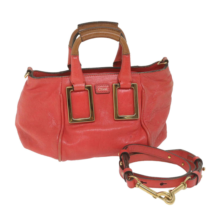 Chloe Etel Hand Bag Leather 2way Red 01 12 50 65 ar10713