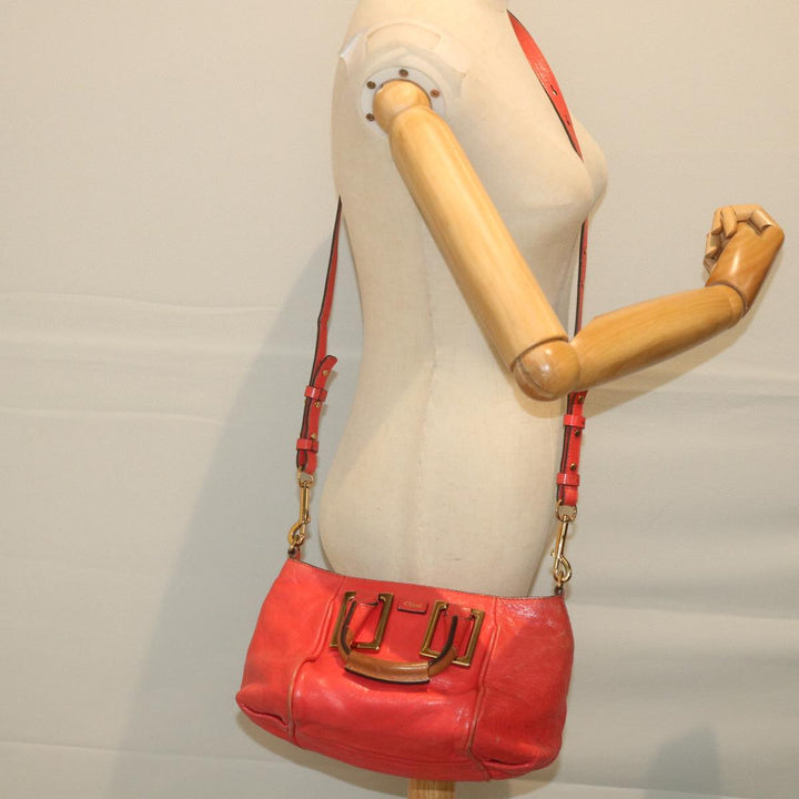 Chloe Etel Hand Bag Leather 2way Red 01 12 50 65 ar10713