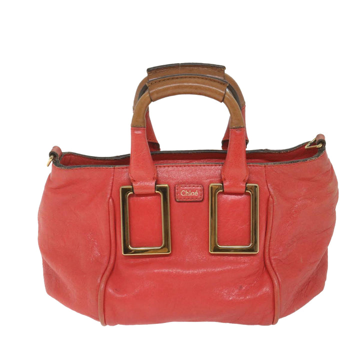 Chloe Etel Hand Bag Leather 2way Red 01 12 50 65 ar10713