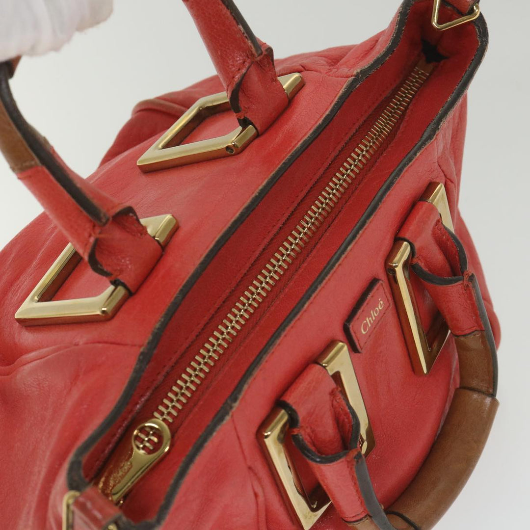 Chloe Etel Hand Bag Leather 2way Red 01 12 50 65 ar10713