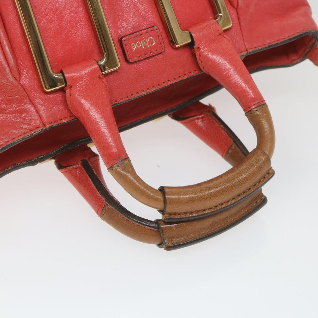 Chloe Etel Hand Bag Leather 2way Red 01 12 50 65 ar10713