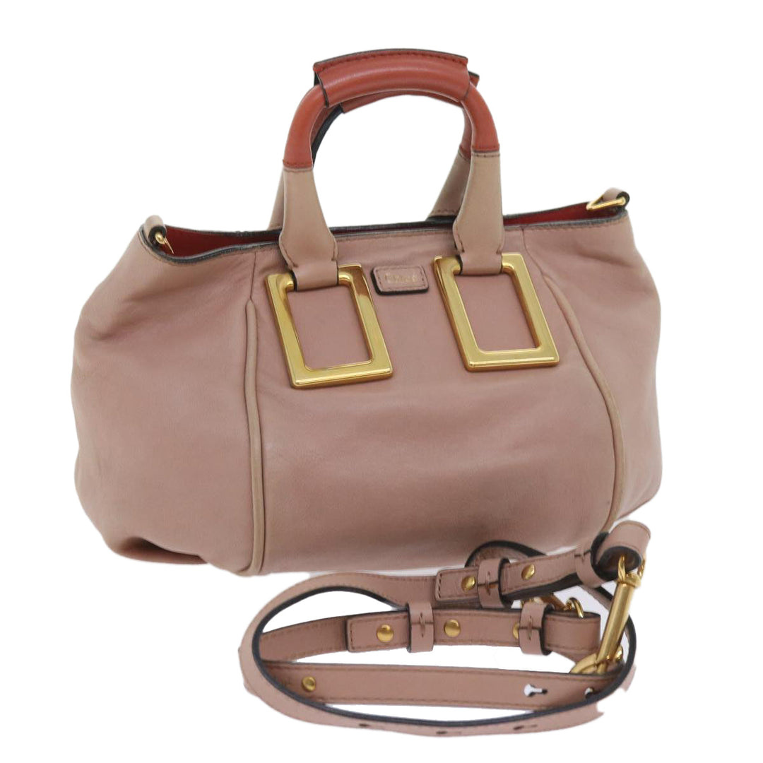 Chloe Etel Hand Bag Leather 2way Pink 04 12 50 65 ar10714