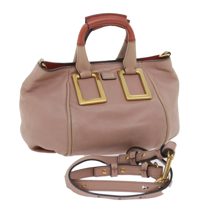 Chloe Etel Hand Bag Leather 2way Pink 04 12 50 65 ar10714