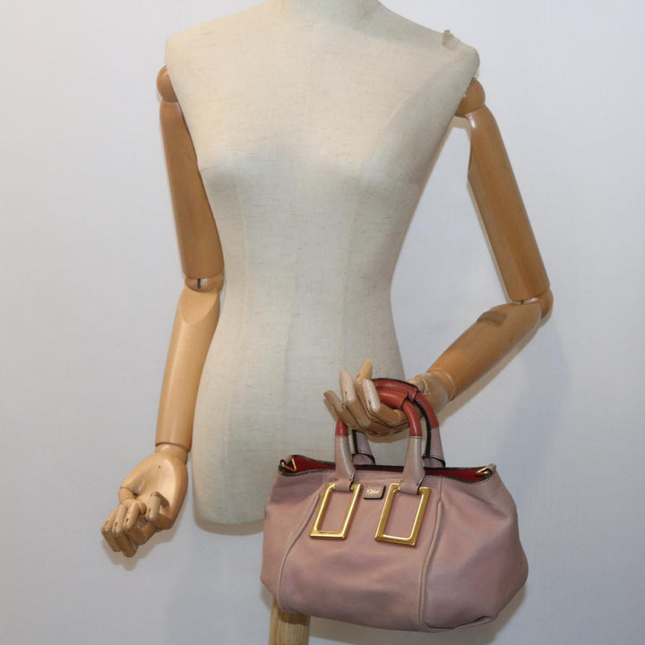 Chloe Etel Hand Bag Leather 2way Pink 04 12 50 65 ar10714