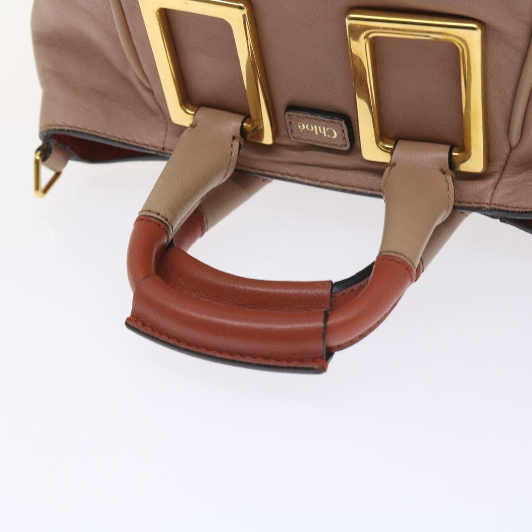 Chloe Etel Hand Bag Leather 2way Pink 04 12 50 65 ar10714