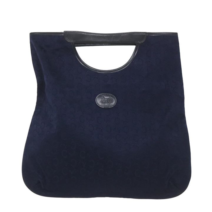 Celine C Macadam Canvas Hand Bag Navy Auth ar10793