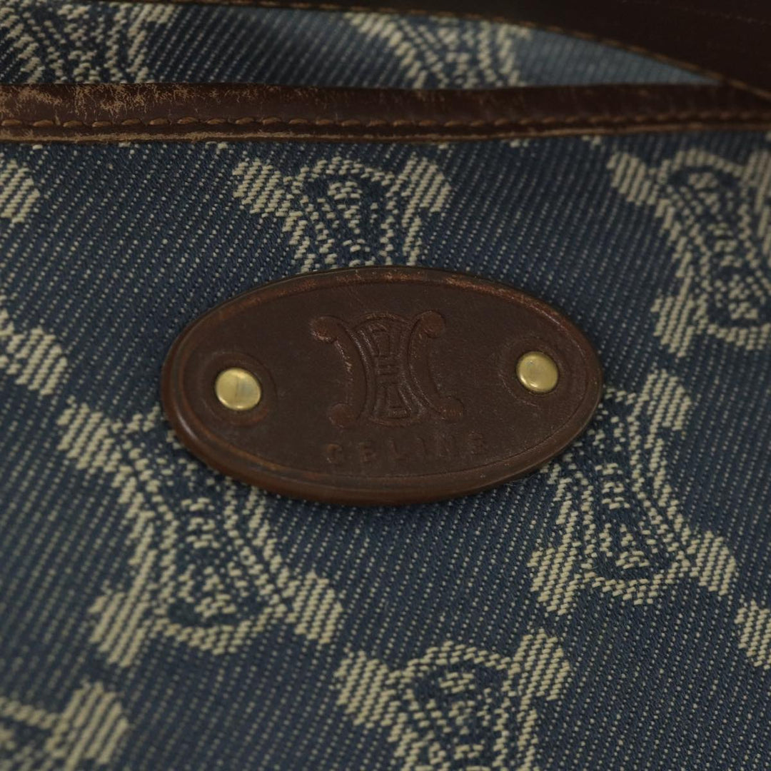 Celine Paris Macadam Canvas Shoulder Bag Blue Auth ar10840B