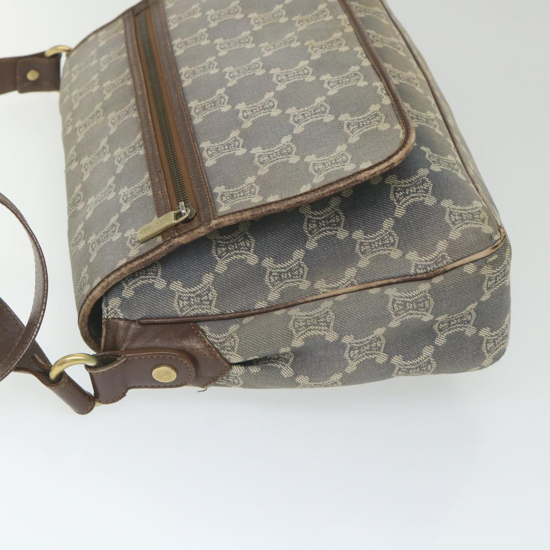 Celine Paris Macadam Canvas Shoulder Bag Blue Auth ar10840B