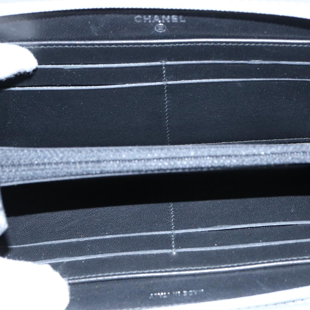 Chanel Boy  Matelasse Wallet Nylon Black CC Auth ar10980B