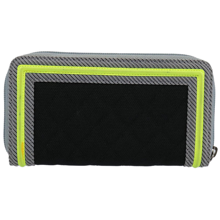 Chanel Boy  Matelasse Wallet Nylon Black CC Auth ar10980B