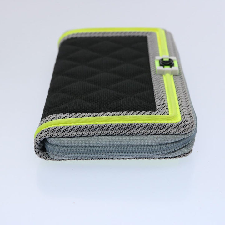 Chanel Boy  Matelasse Wallet Nylon Black CC Auth ar10980B