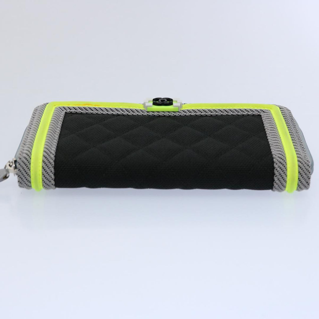 Chanel Boy  Matelasse Wallet Nylon Black CC Auth ar10980B