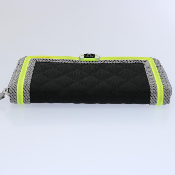 Chanel Boy  Matelasse Wallet Nylon Black CC Auth ar10980B