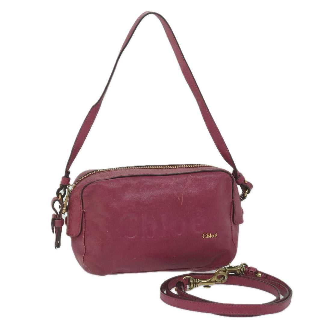 Chloe Shoulder Bag Leather Pink 01 12 51 65 5955 ar11011