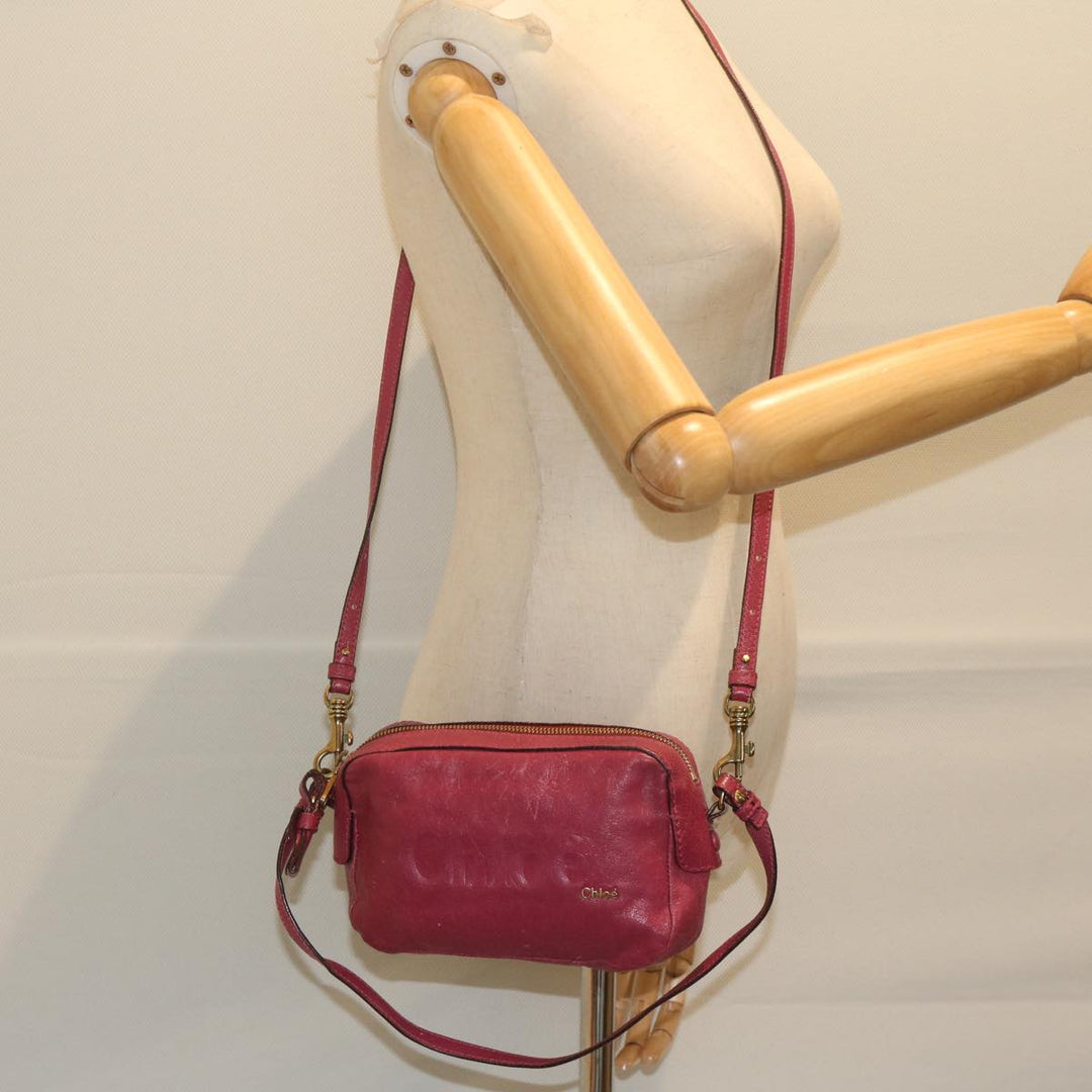 Chloe Shoulder Bag Leather Pink 01 12 51 65 5955 ar11011