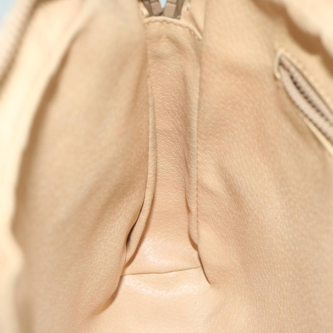 Celine Macadam Canvas Clutch Bag Beige Auth ar11023