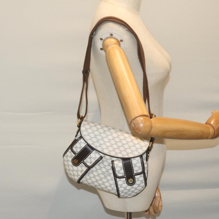 Celine Macadam Canvas Shoulder Bag PVC Leather Whe  ar11116
