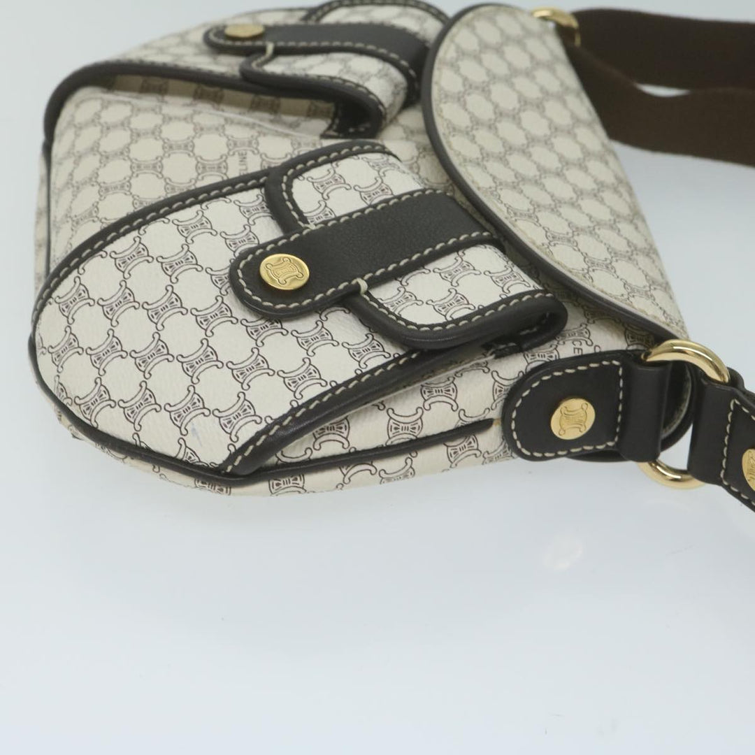 Celine Macadam Canvas Shoulder Bag PVC Leather Whe  ar11116