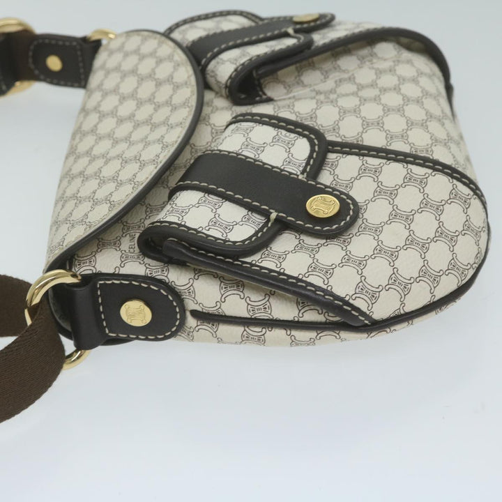 Celine Macadam Canvas Shoulder Bag PVC Leather Whe  ar11116