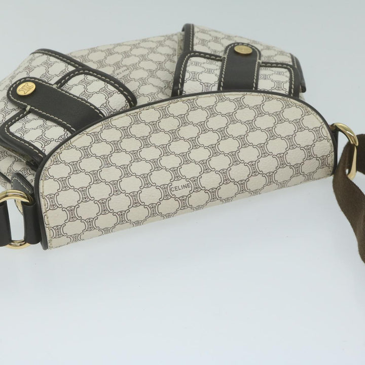 Celine Macadam Canvas Shoulder Bag PVC Leather Whe  ar11116