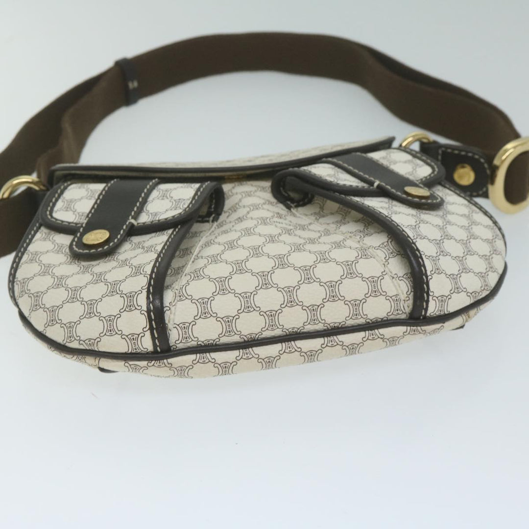 Celine Macadam Canvas Shoulder Bag PVC Leather Whe  ar11116