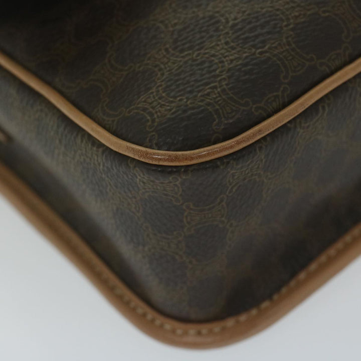 Celine Macadam Canvas Shoulder Bag PVC Leather Brown Auth ar11188B