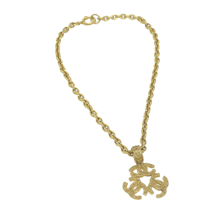 Top Quality Chanel COCO Mark Chain Necklace Gold CC Auth ar11353