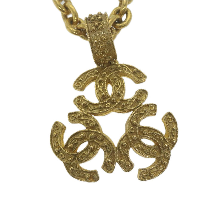 Top Quality Chanel COCO Mark Chain Necklace Gold CC Auth ar11353