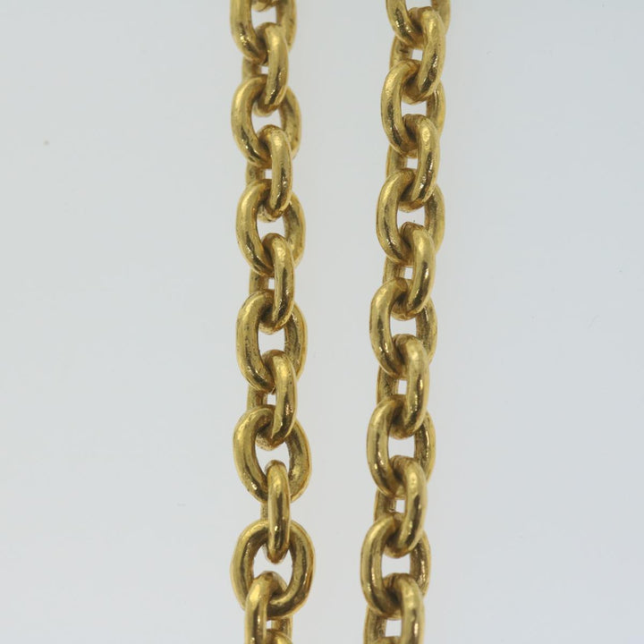 Top Quality Chanel COCO Mark Chain Necklace Gold CC Auth ar11353
