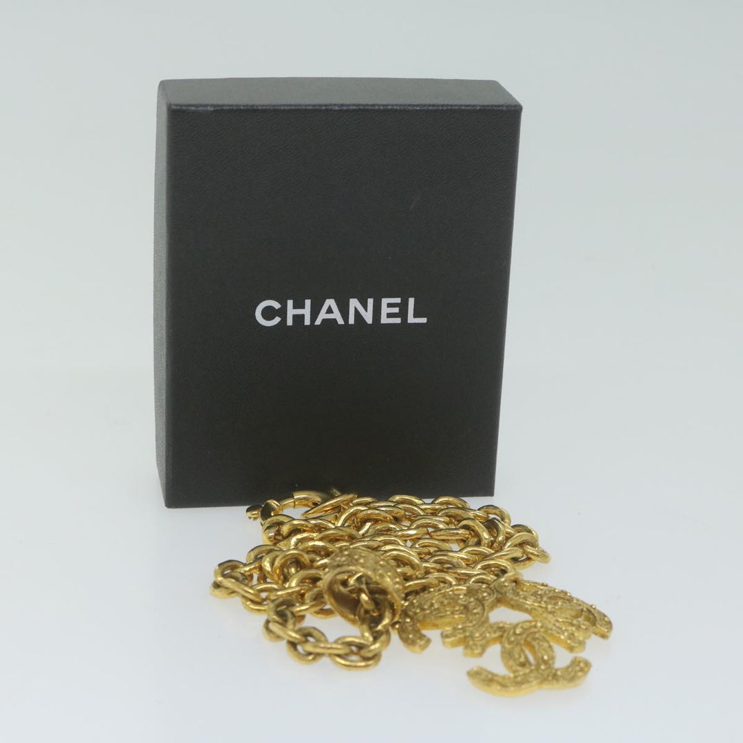 Top Quality Chanel COCO Mark Chain Necklace Gold CC Auth ar11353